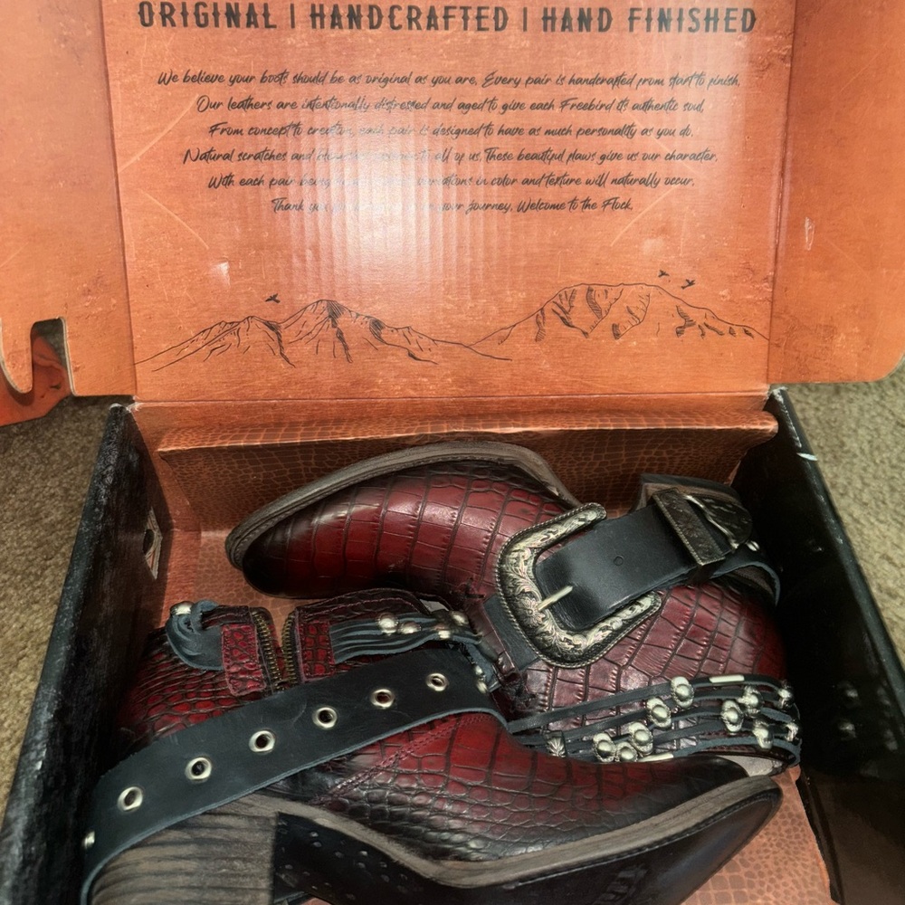 Handcrafted Red Leather Boots
